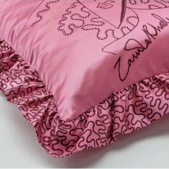 NWOT! Zandra Rhodes x Ikea Pink Ruffle Pillow Sham 20x20" - Picture 2 of 5